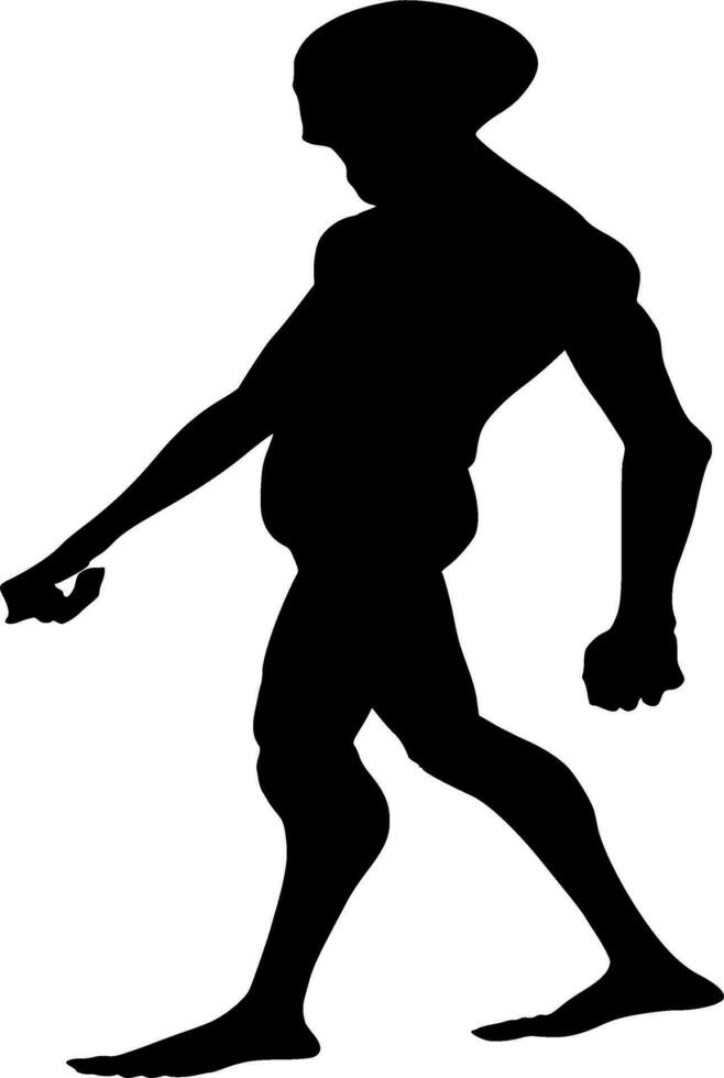 Alien Silhouette Vector on white background