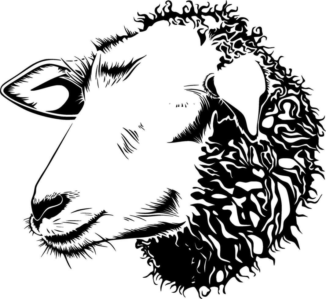 Sheep Silhouette Vector on white background