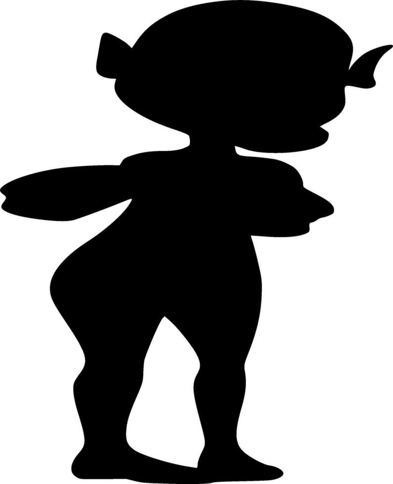 Alien Silhouette Vector on white background