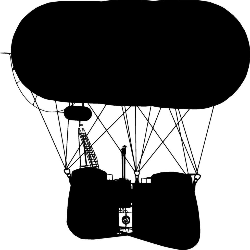 Hot Air Ballon  Silhouette Vector on white background