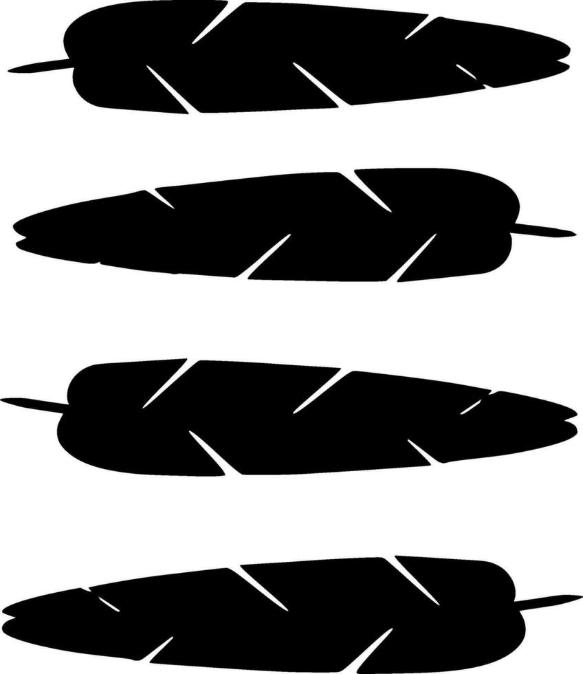 Feathers Silhouette Vector on white background