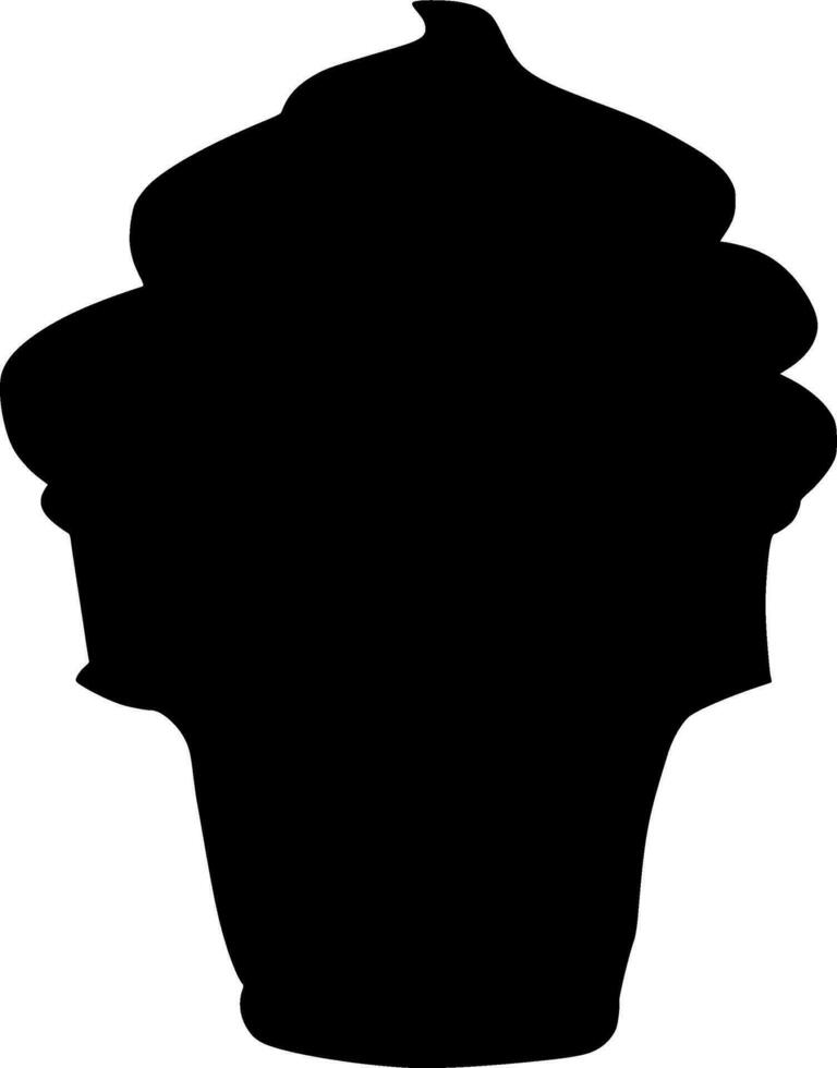 Ice Cream Silhouette Vector on white background