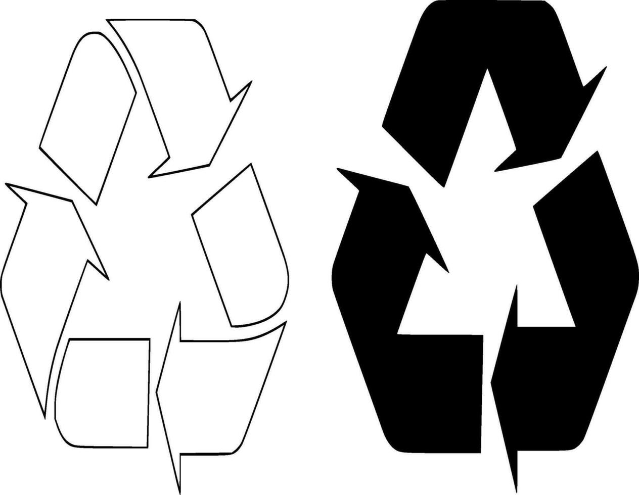 reciclaje silueta vector en blanco antecedentes