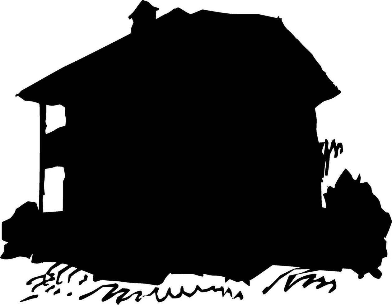 House Silhouette Vector on white background