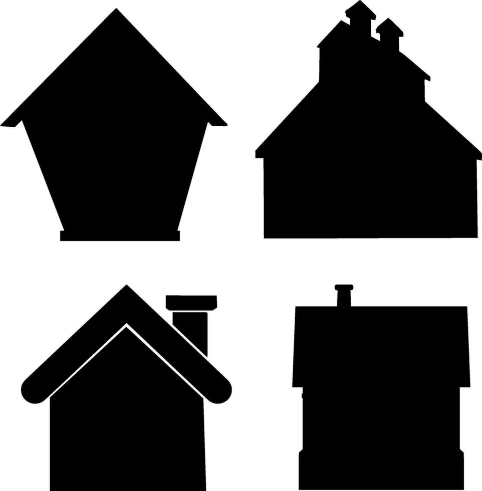 Home Silhouette Vector on white background