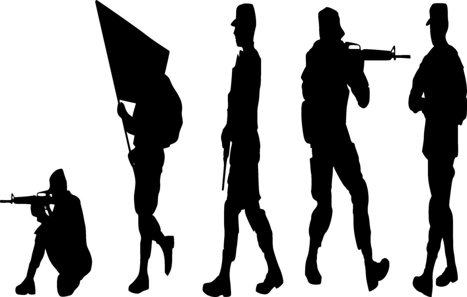 Soldier Silhouette Vector on white background