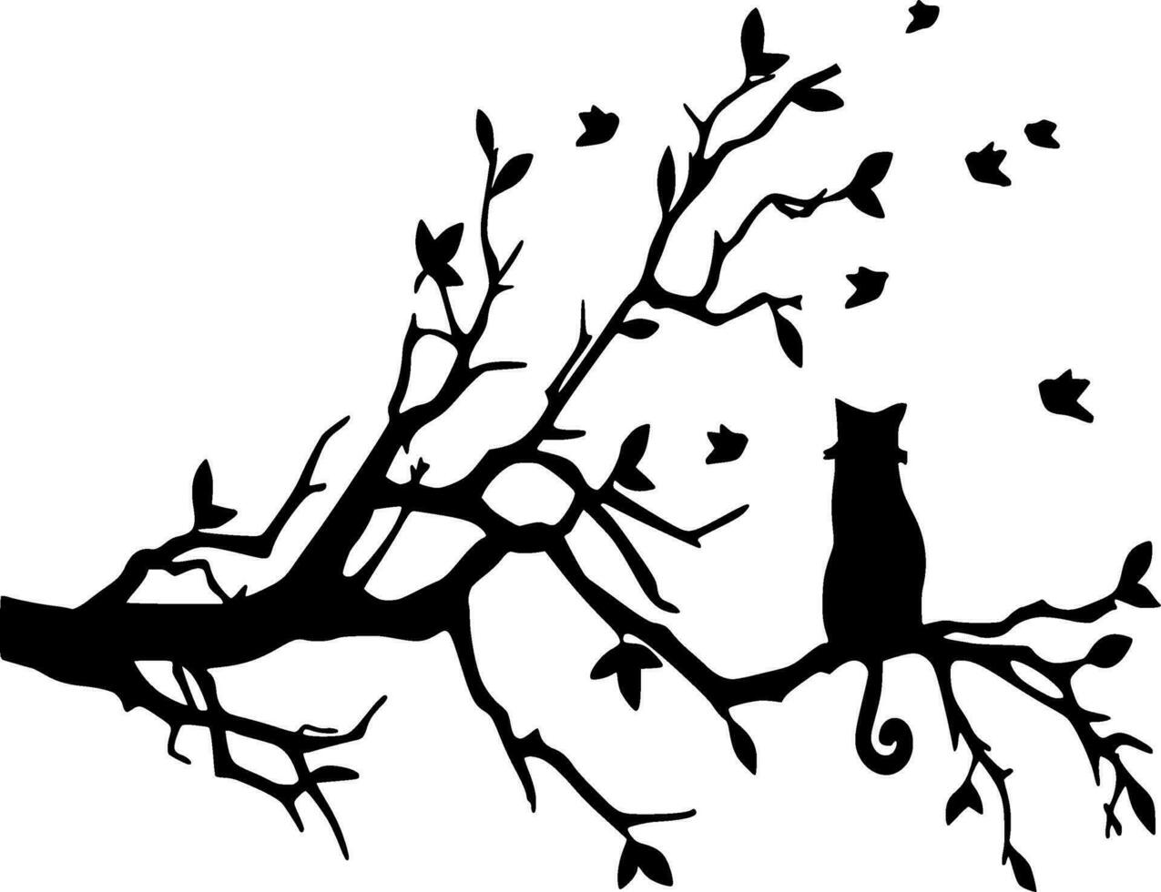 Cat Silhouette Vector on white background