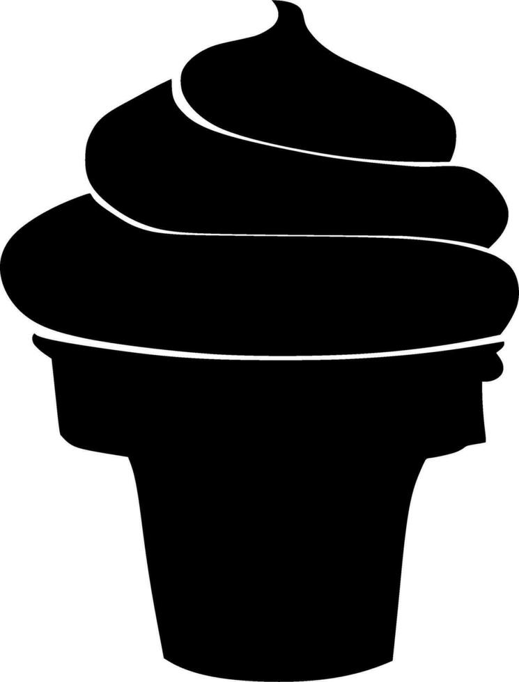 Ice Cream Silhouette Vector on white background