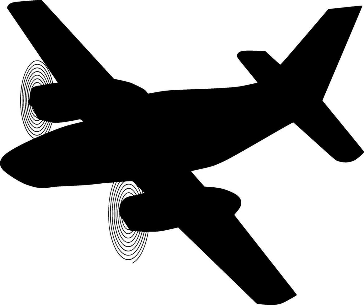 Airplane Silhouette Vector on white background