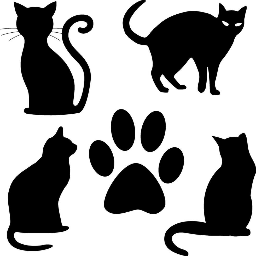 Cat Silhouette Vector on white background