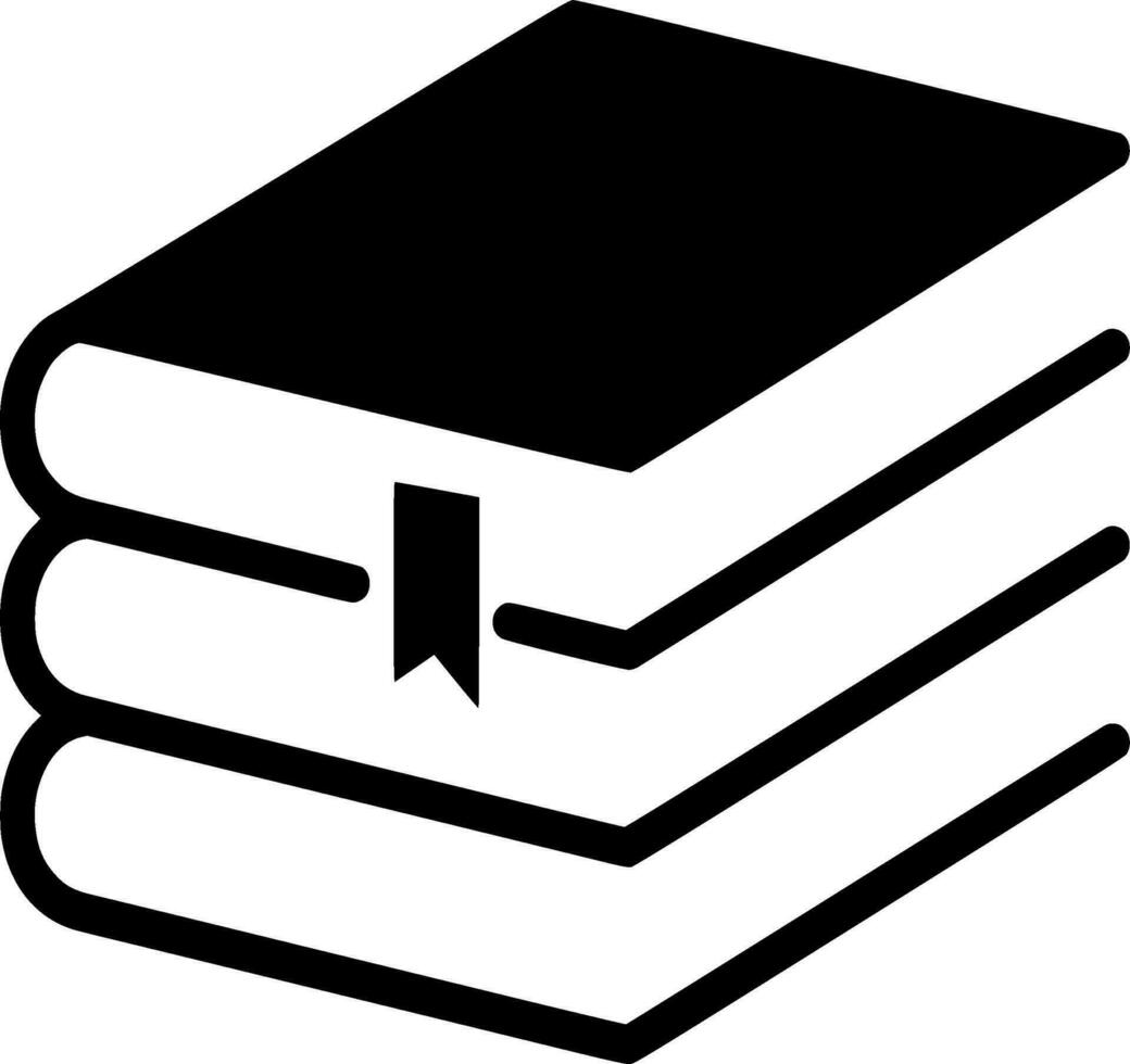 Book Stack Silhouette Vector on white background