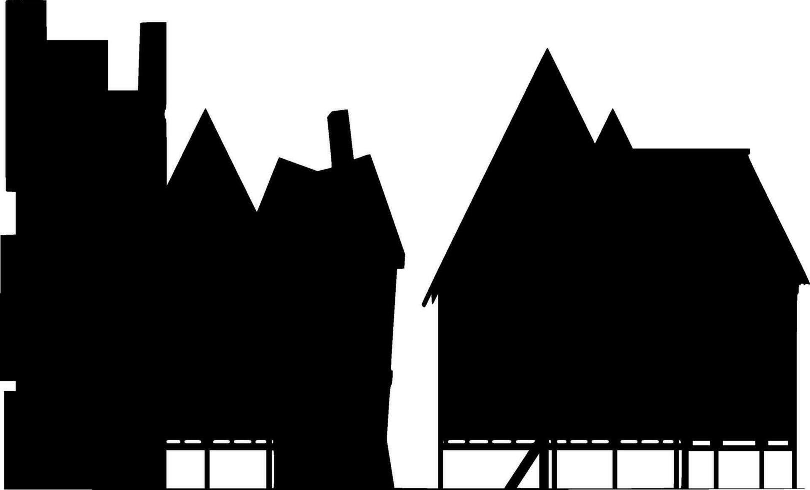 House Silhouette Vector on white background