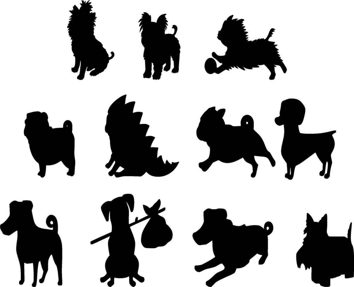 Dog Silhouette Vector on white background