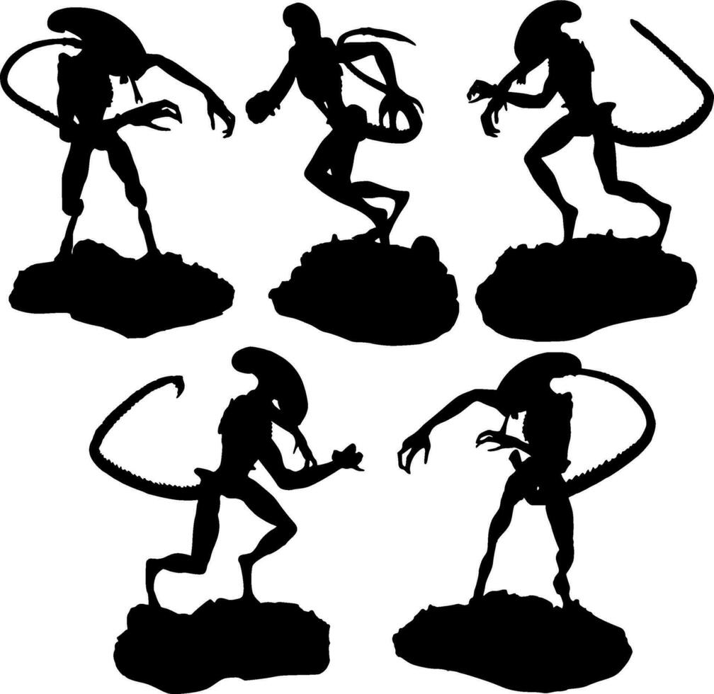 Alien Silhouette Vector on white background