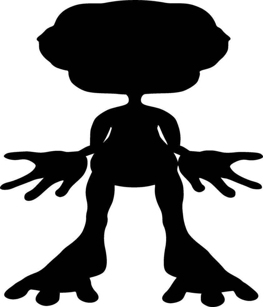 Alien Silhouette Vector on white background