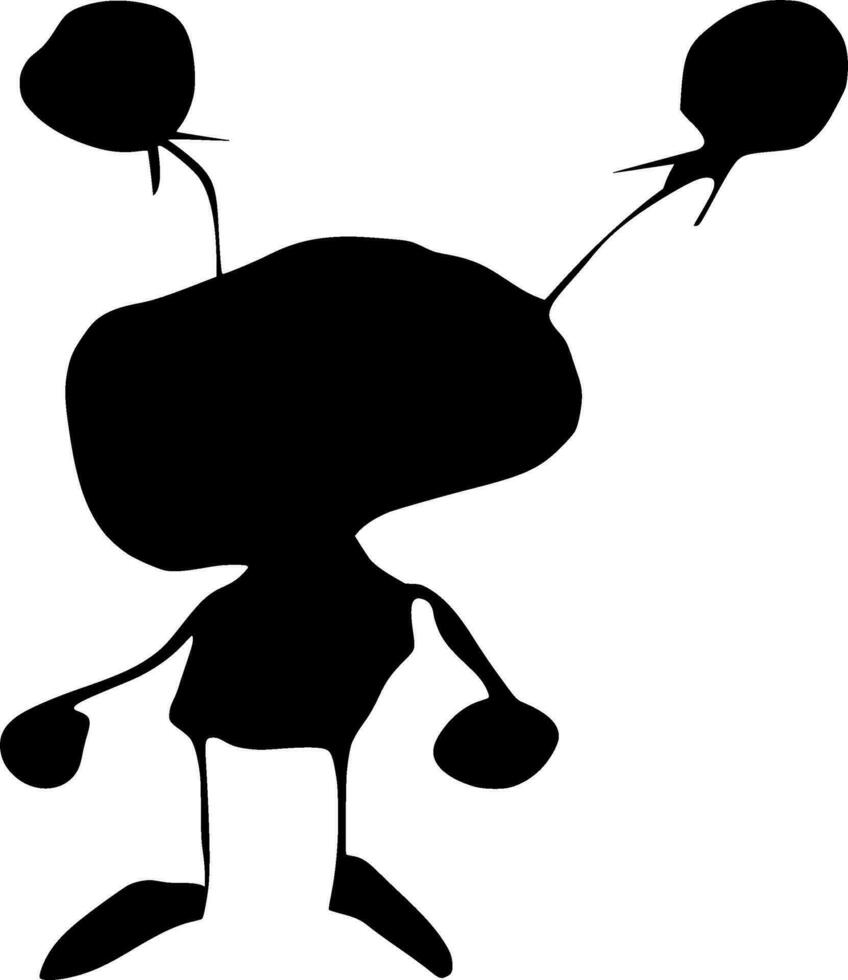 Alien Silhouette Vector on white background