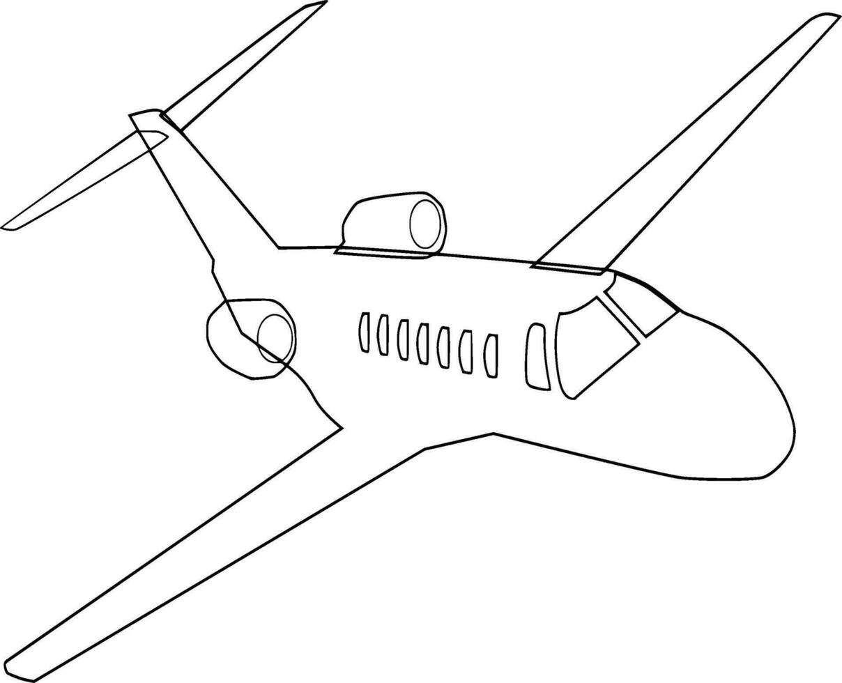 Airplane Silhouette Vector on white background