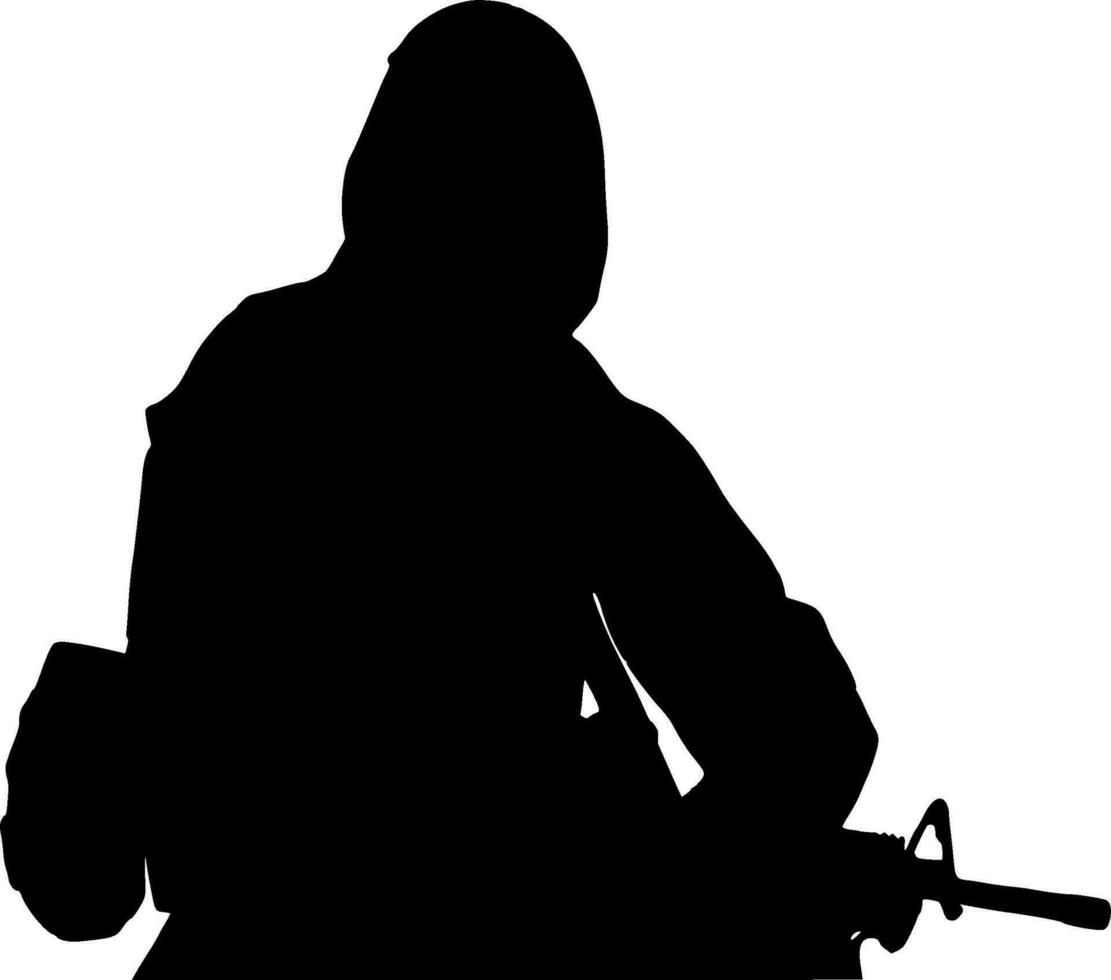 Soldier Silhouette Vector on white background