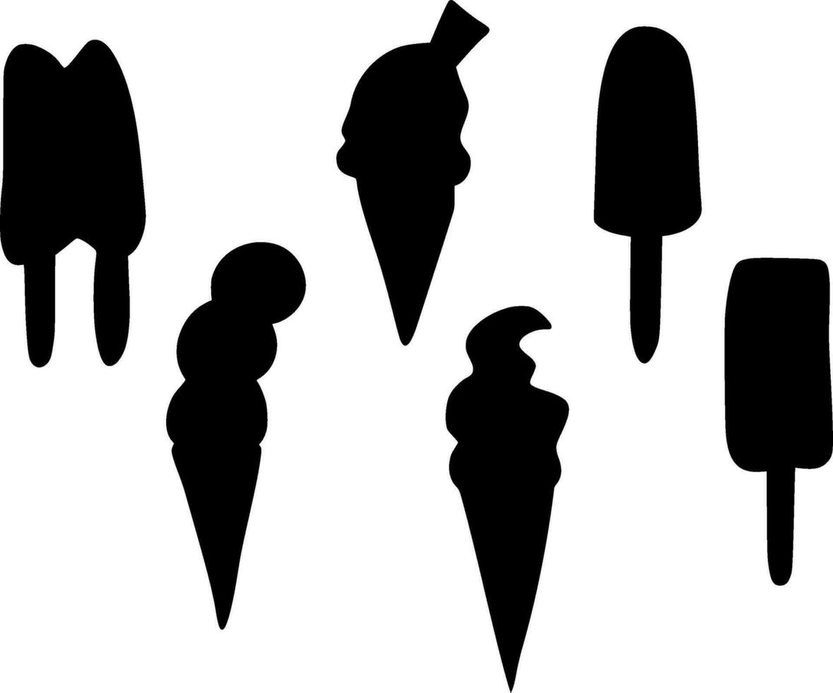 Ice Cream Silhouette Vector on white background