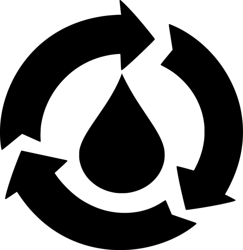 Recycling Silhouette Vector on white background