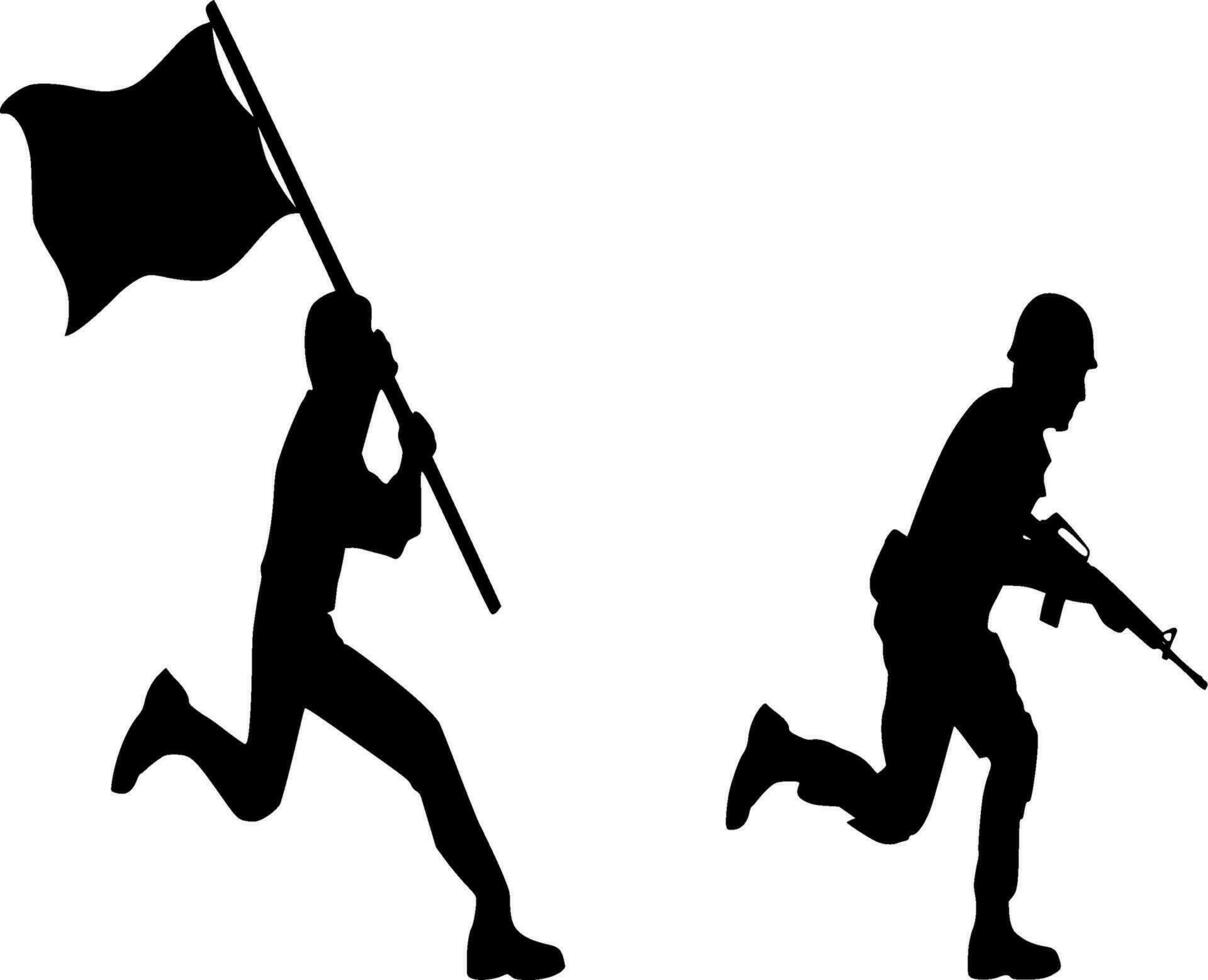 Soldier Silhouette Vector on white background