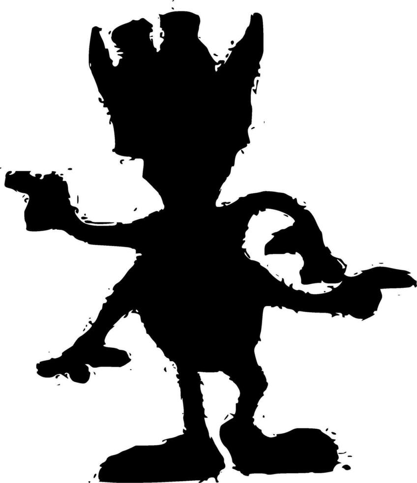 Alien Silhouette Vector on white background