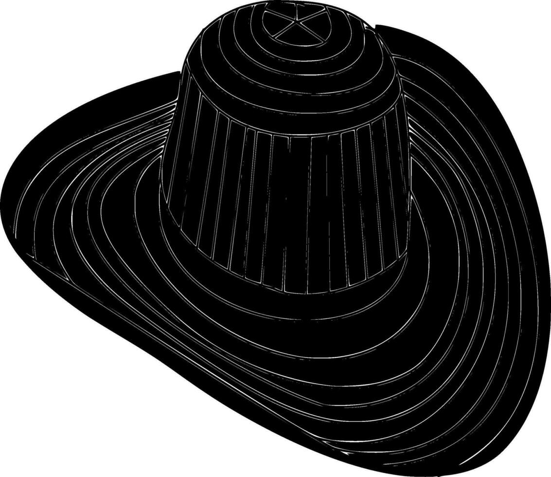 Sombrero Silhouette Vector on white background