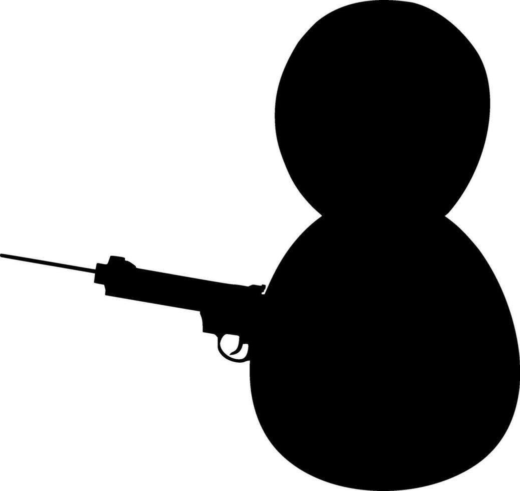 Alien Silhouette Vector on white background