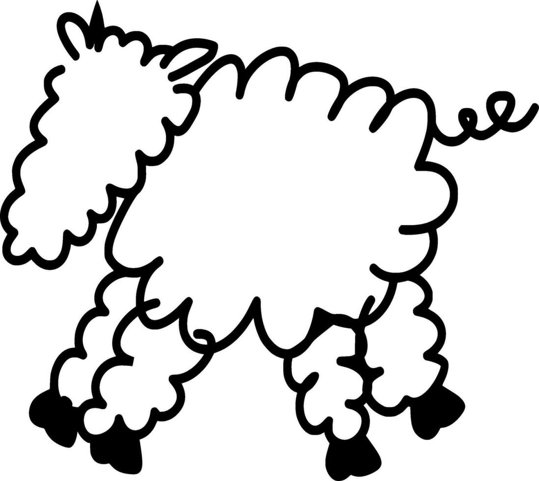 Sheep Silhouette Vector on white background