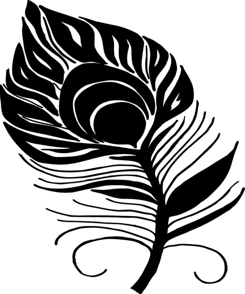 Feathers Silhouette Vector on white background