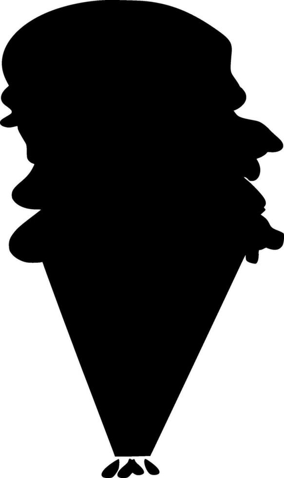 Ice Cream Silhouette Vector on white background