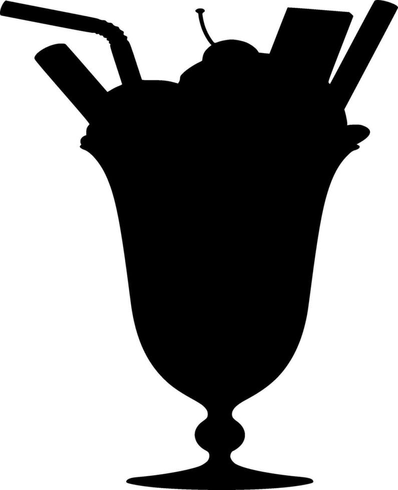 Ice Cream Silhouette Vector on white background