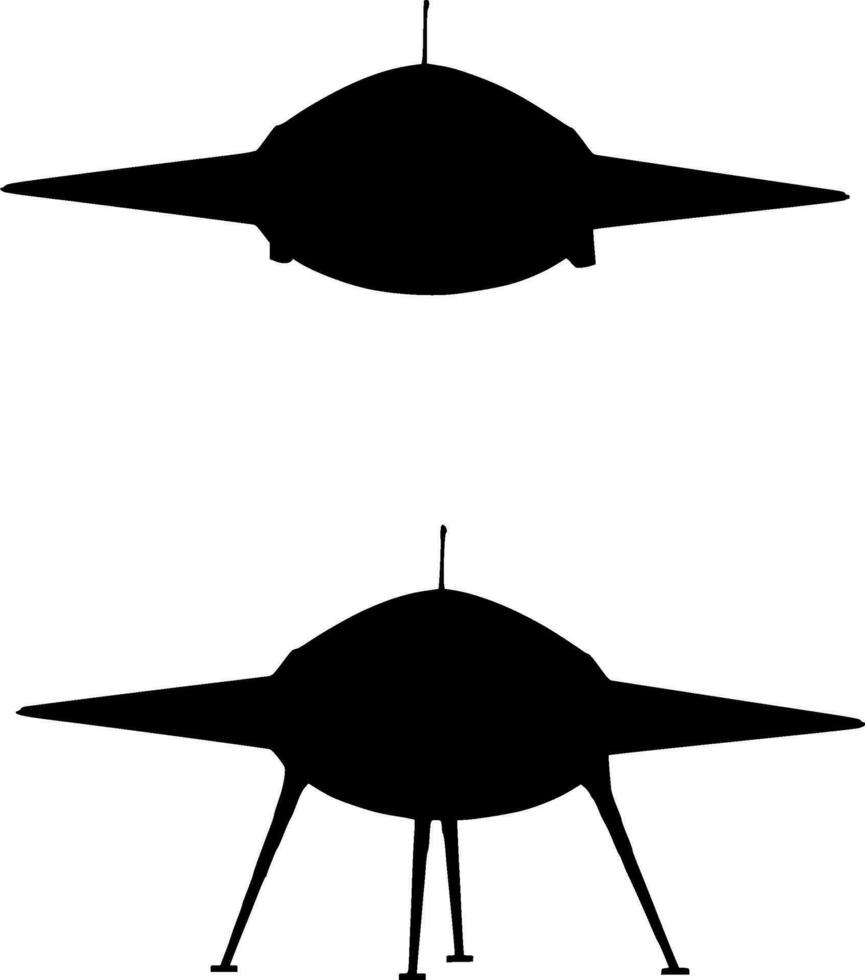 Spaceship Silhouette Vector on white background