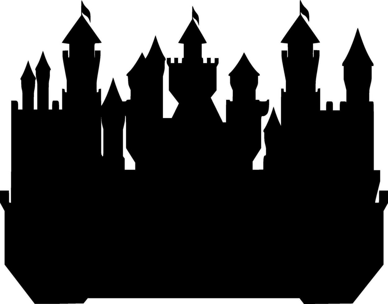 Castle Silhouette Vector on white background