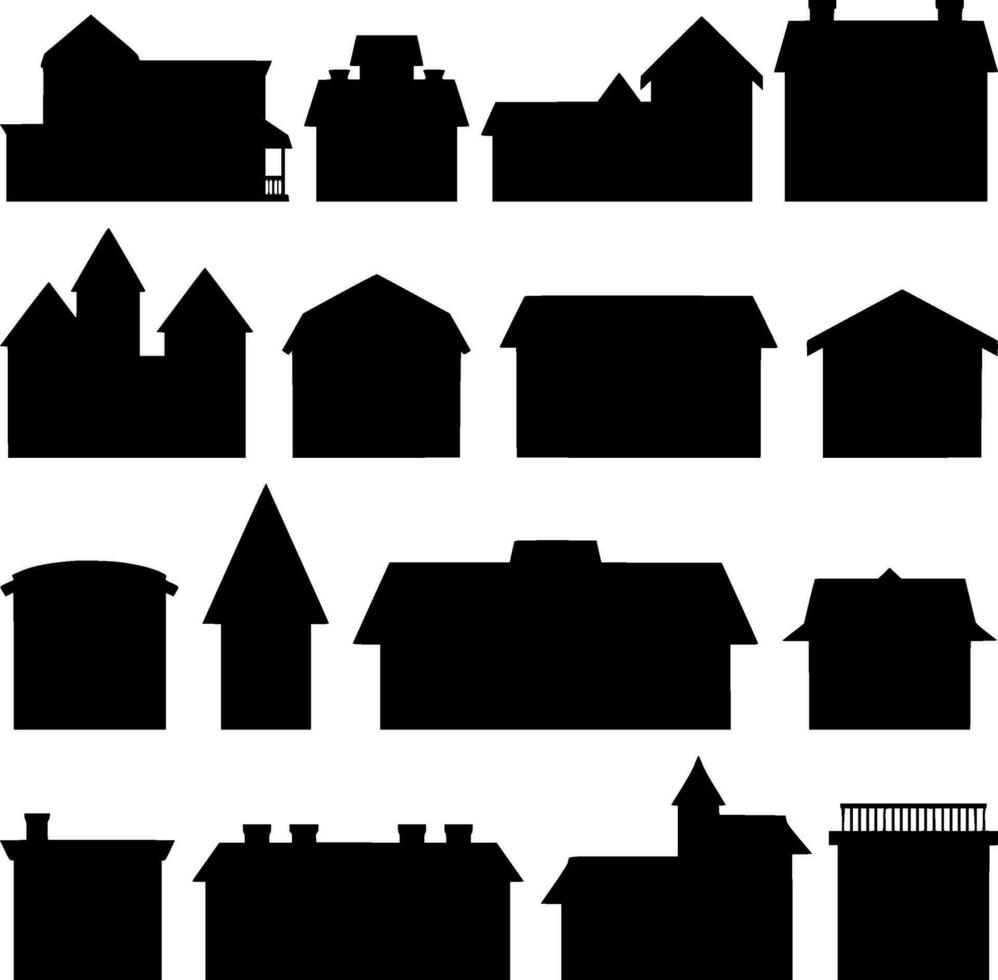 House Silhouette Vector on white background