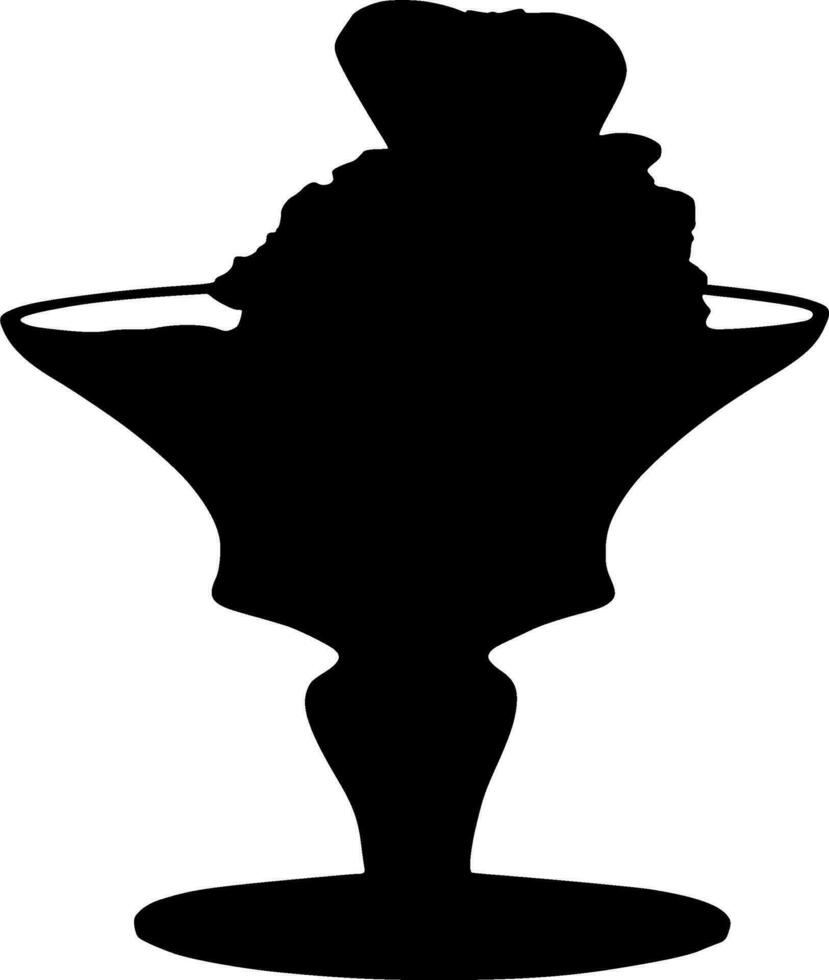 Ice Cream Silhouette Vector on white background