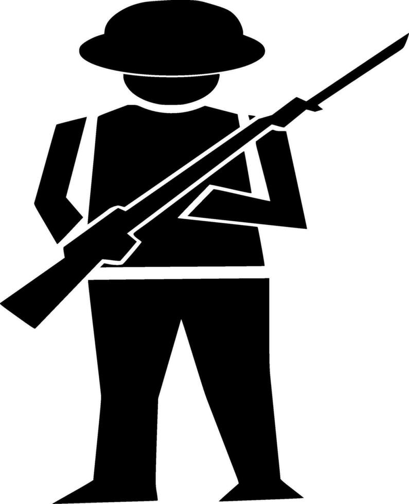 Soldier Silhouette Vector on white background