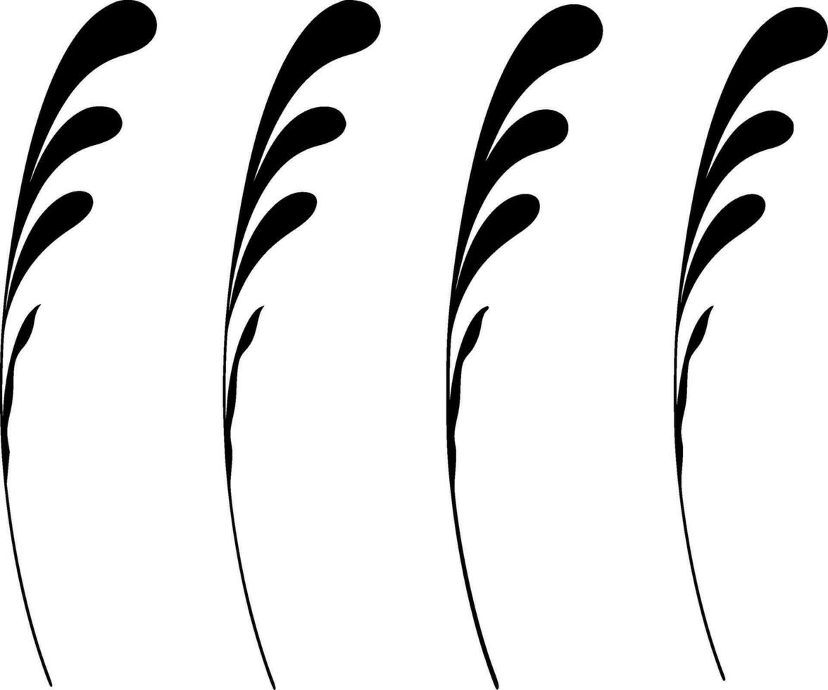 Feathers Silhouette Vector on white background