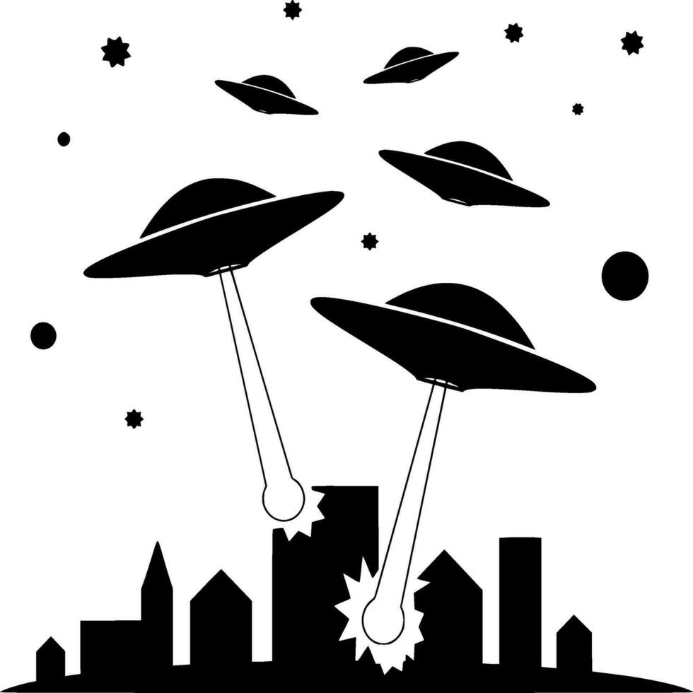 Alien Silhouette Vector on white background