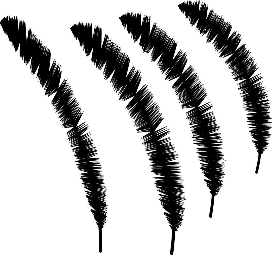 Feathers Silhouette Vector on white background