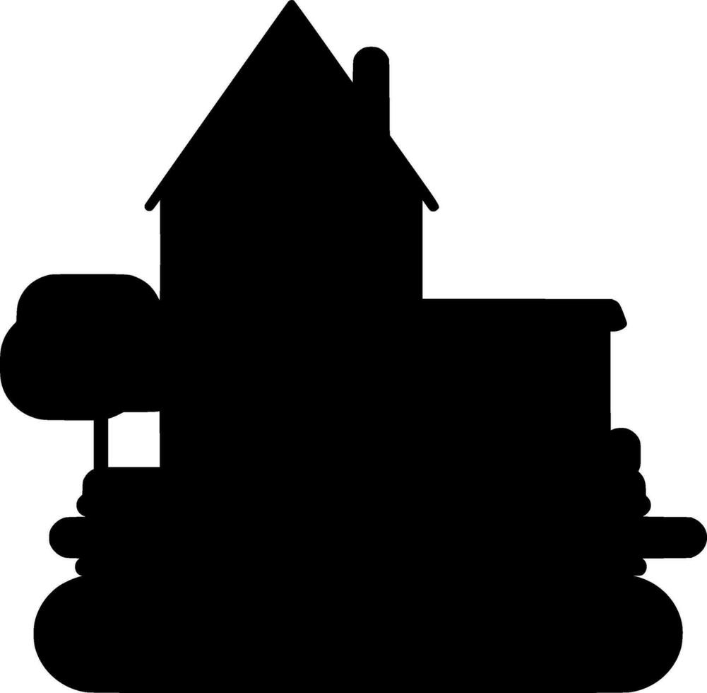House Silhouette Vector on white background