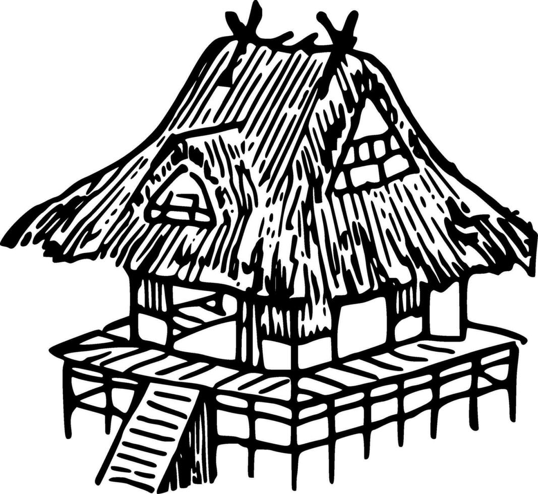 House Silhouette Vector on white background