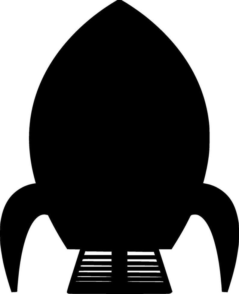 Spaceship Silhouette Vector on white background