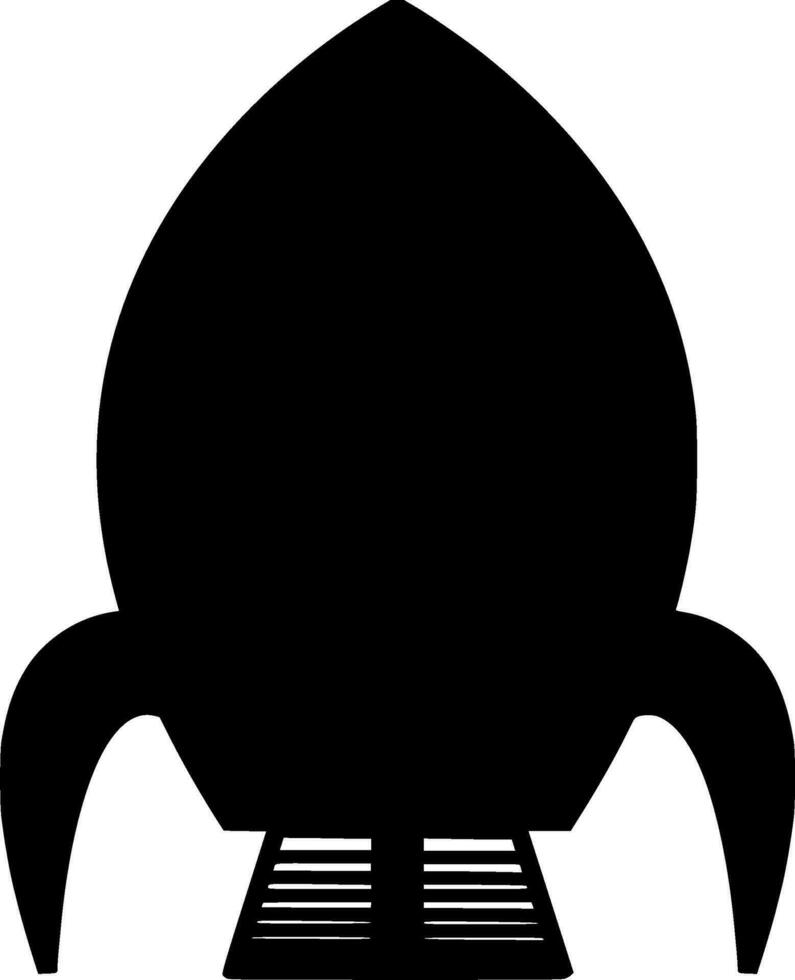 Spaceship Silhouette Vector on white background