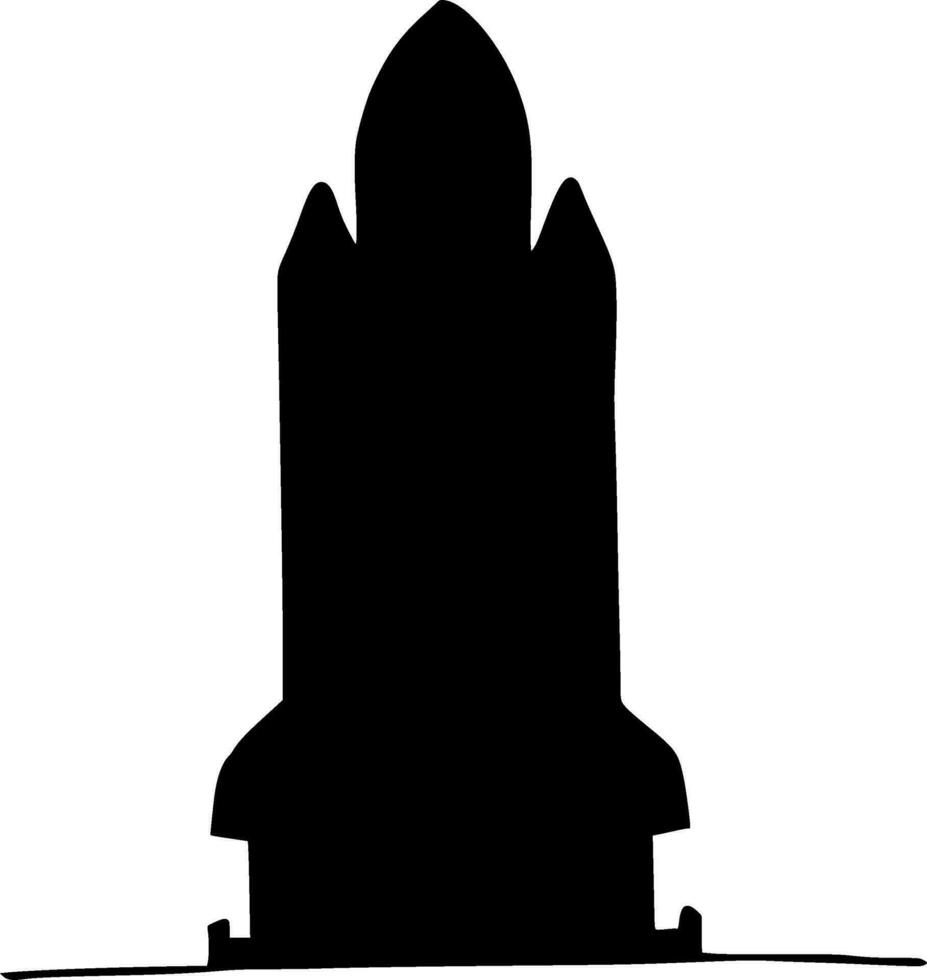Spaceship Silhouette Vector on white background