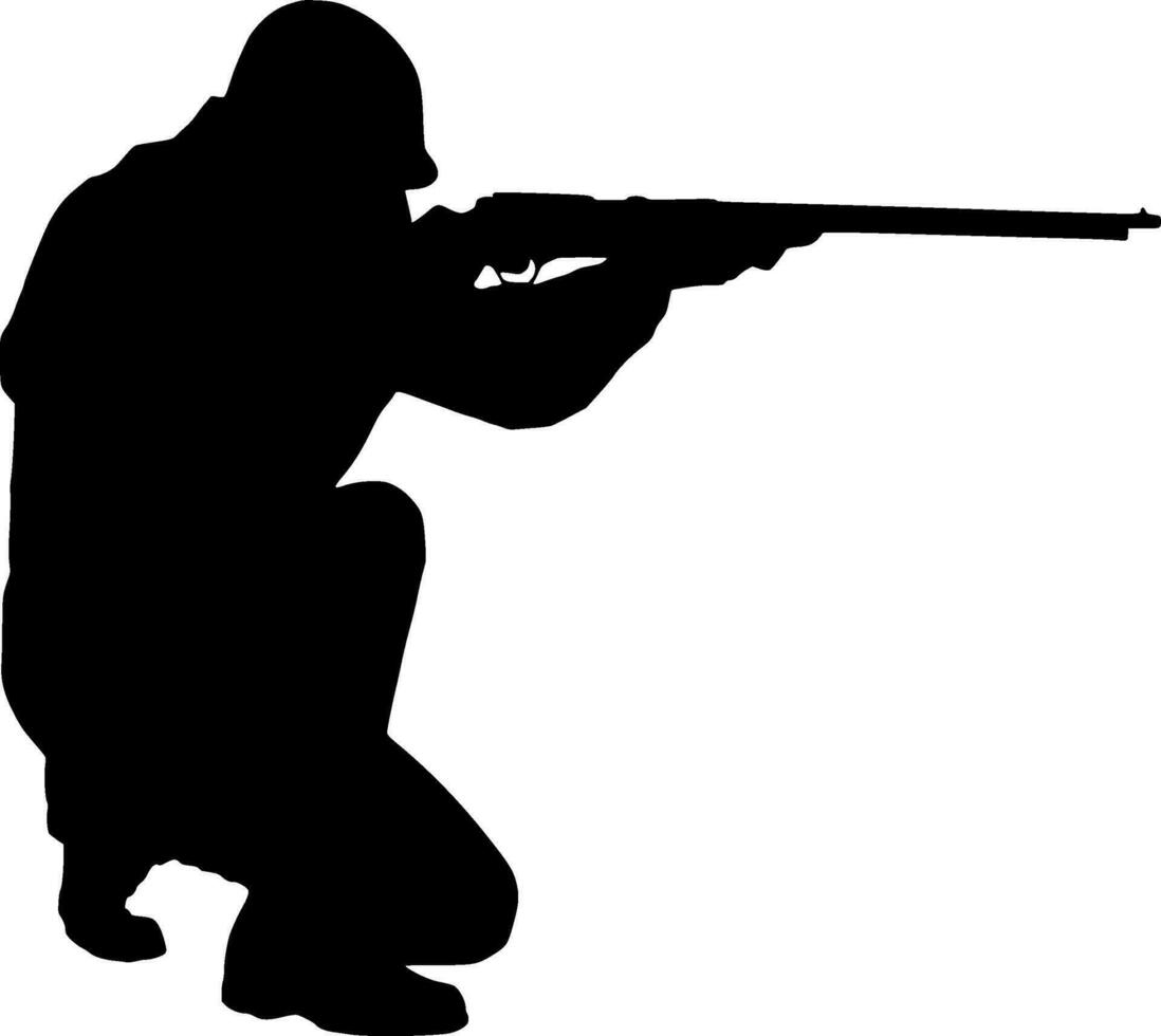 Soldier Silhouette Vector on white background