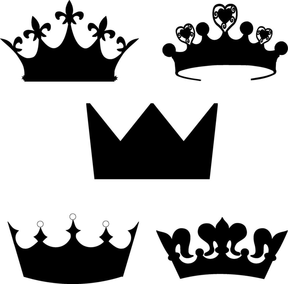Crown Silhouette Vector on white background