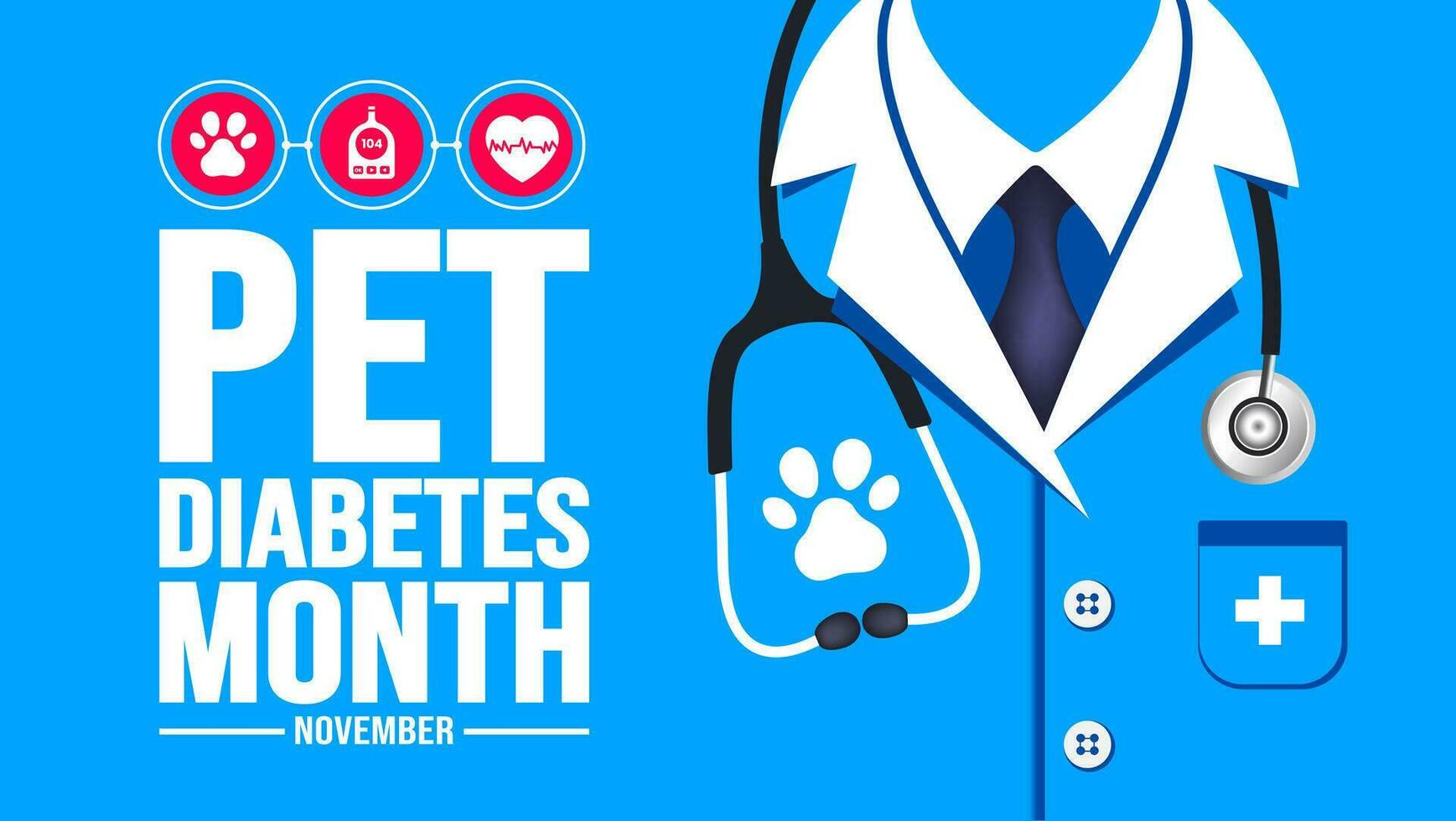 November is Pet Diabetes Month background template. Holiday concept. background, banner, placard, card, and poster design template with text inscription and standard color. vector illustration.