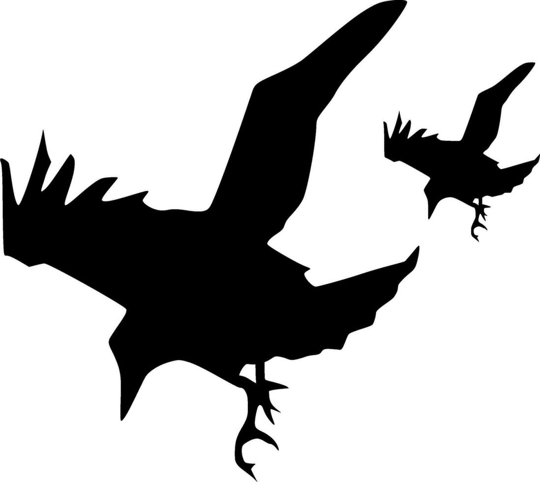 Birds of Freedom Silhouette Vector on white background