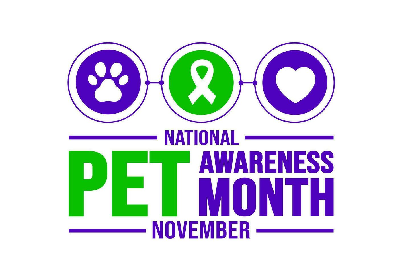 November is National Pet Awareness Month background template. Holiday concept. background, banner, placard, card, and poster design template with text inscription and standard color. vector. vector